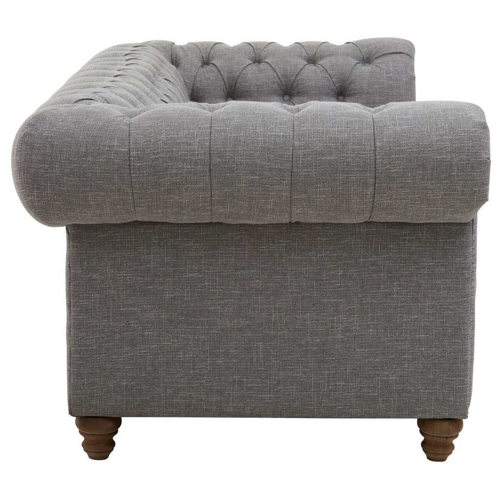 3 Seat Grey Linen Sofa, Stella