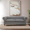3 Seat Grey Linen Sofa, Stella
