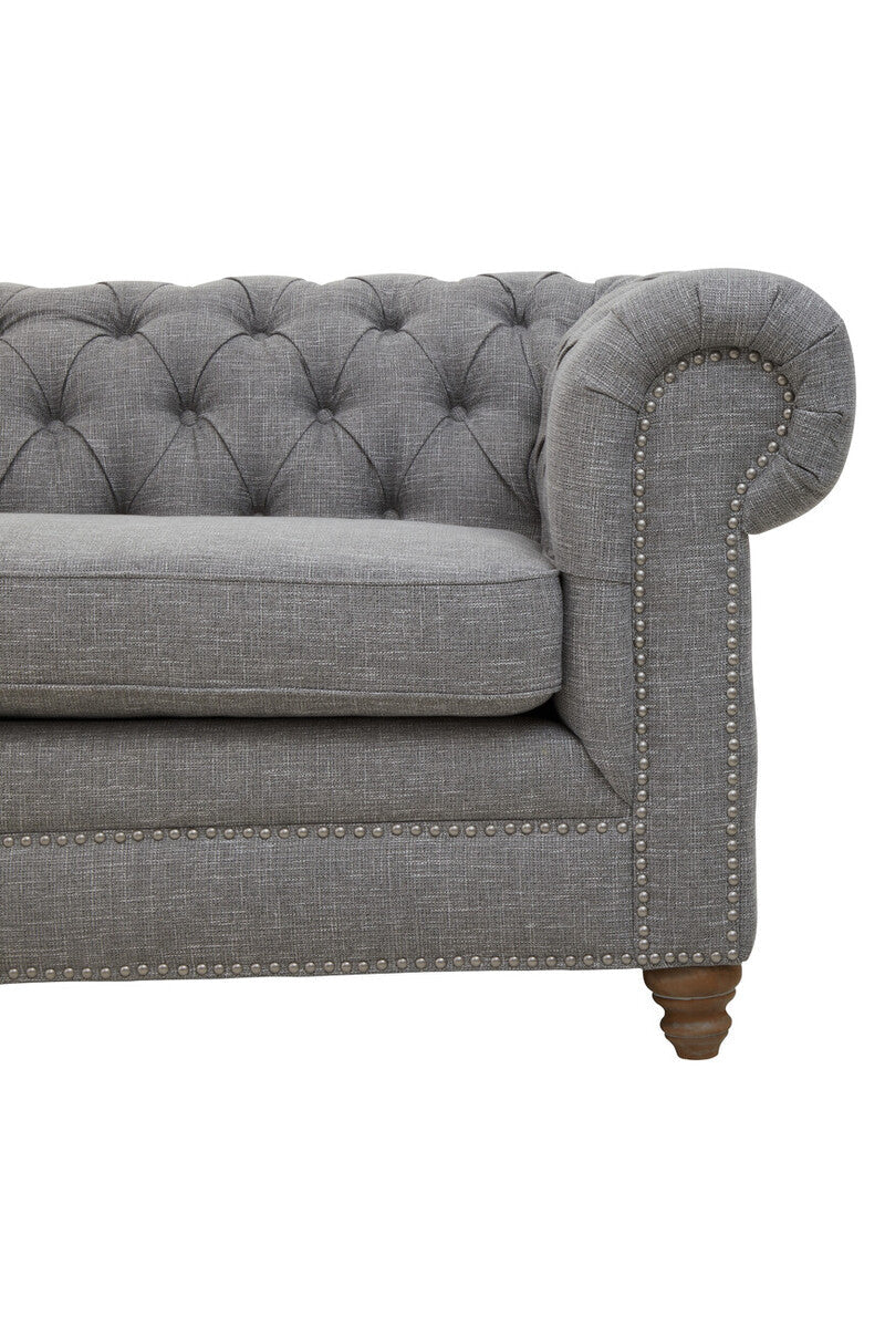 3 Seat Grey Linen Sofa, Stella