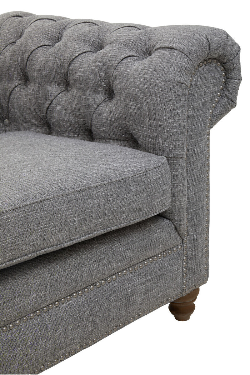 3 Seat Grey Linen Sofa, Stella