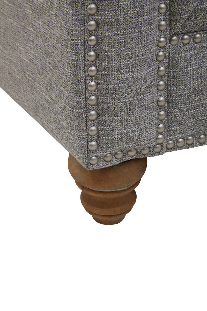 3 Seat Grey Linen Sofa, Stella