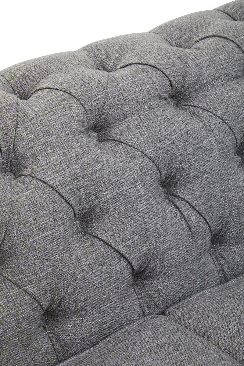 3 Seat Grey Linen Sofa, Stella