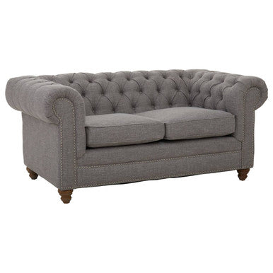 2 Seat Grey Linen Sofa, Stella
