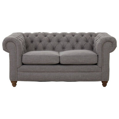 2 Seat Grey Linen Sofa, Stella