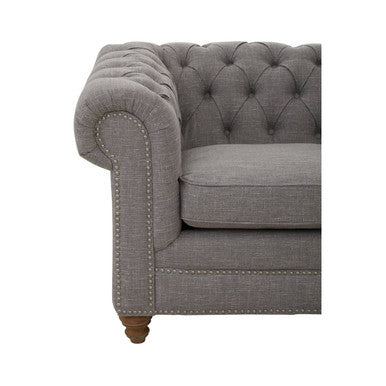 2 Seat Grey Linen Sofa, Stella