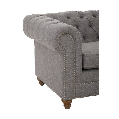 2 Seat Grey Linen Sofa, Stella
