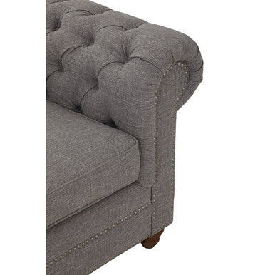 2 Seat Grey Linen Sofa, Stella
