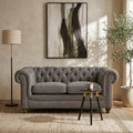 2 Seat Grey Linen Sofa, Stella