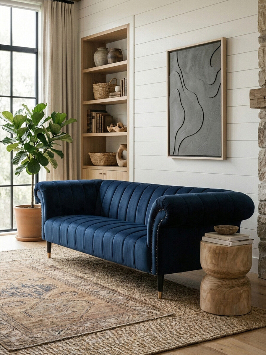 3 Seat Midnight Velvet Sofa, Siena
