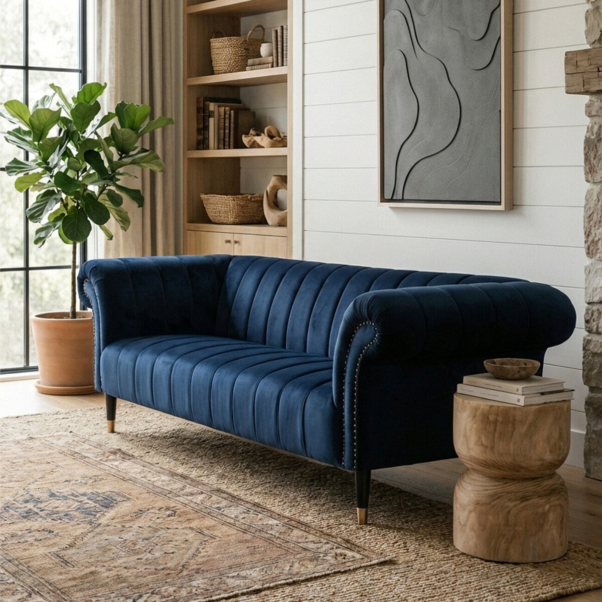 3 Seat Midnight Velvet Sofa, Siena