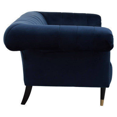2 Seat Midnight Blue Velvet Sofa, Siena