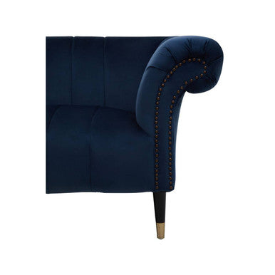 2 Seat Midnight Blue Velvet Sofa, Siena