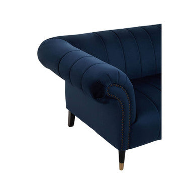 2 Seat Midnight Blue Velvet Sofa, Siena