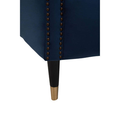 2 Seat Midnight Blue Velvet Sofa, Siena