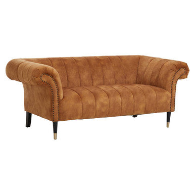 2 Seat Gold Velvet Sofa, Siena