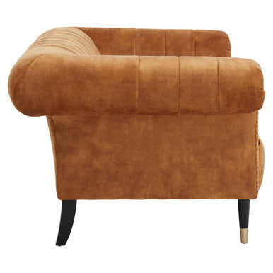 2 Seat Gold Velvet Sofa, Siena