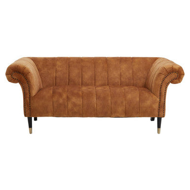 2 Seat Gold Velvet Sofa, Siena