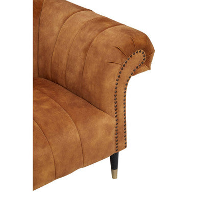 2 Seat Gold Velvet Sofa, Siena