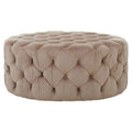 Suri Round Velvet Natural Contemporary Stool