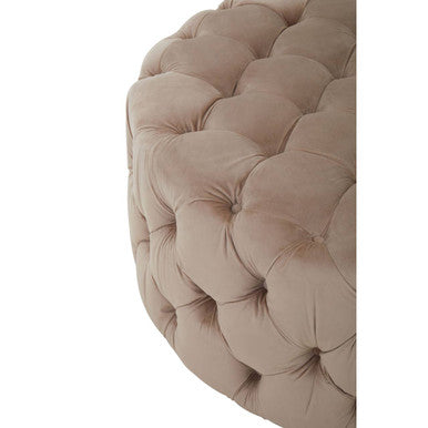 Suri Round Velvet Natural Contemporary Stool