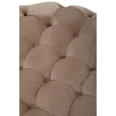 Suri Round Velvet Natural Contemporary Stool