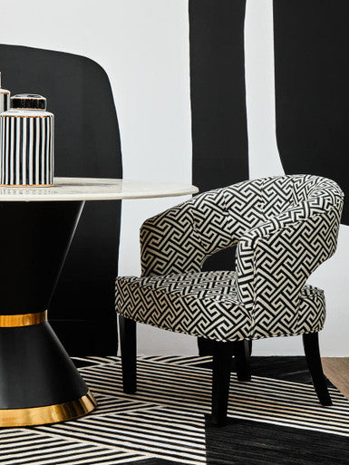 Regents Park Greek Key Design Cutout Lounge Chair