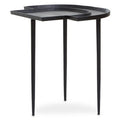 Black Nickel Metal Top Futuristic Abstract Side Table With Black Frame, Simbolo