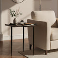 Brown Bronze Metal Top Abstract Side Table With Black Legs, Simbolo