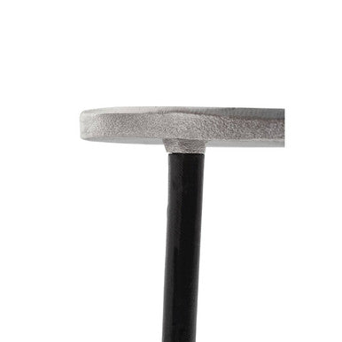 Silver Overlapping Tray Top Side Table With Black Metal Legs, Simbolo