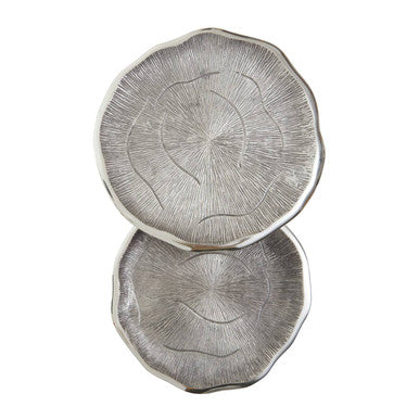 Set Of 2 Silver Oak Top Side Tables With Black Legs, Silva