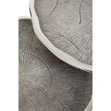 Set Of 2 Silver Oak Top Side Tables With Black Legs, Silva
