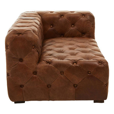 Brown Leather Right Arm Modern Chesterfield Modular Sofa, Hoxton