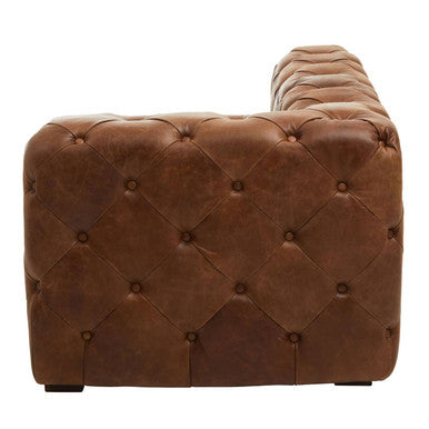 Brown Leather Right Arm Modern Chesterfield Modular Sofa, Hoxton