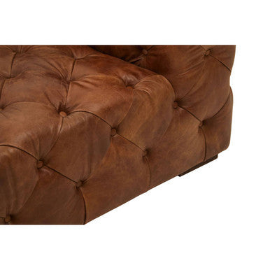Brown Leather Right Arm Modern Chesterfield Modular Sofa, Hoxton