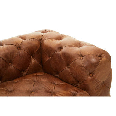 Brown Leather Right Arm Modern Chesterfield Modular Sofa, Hoxton