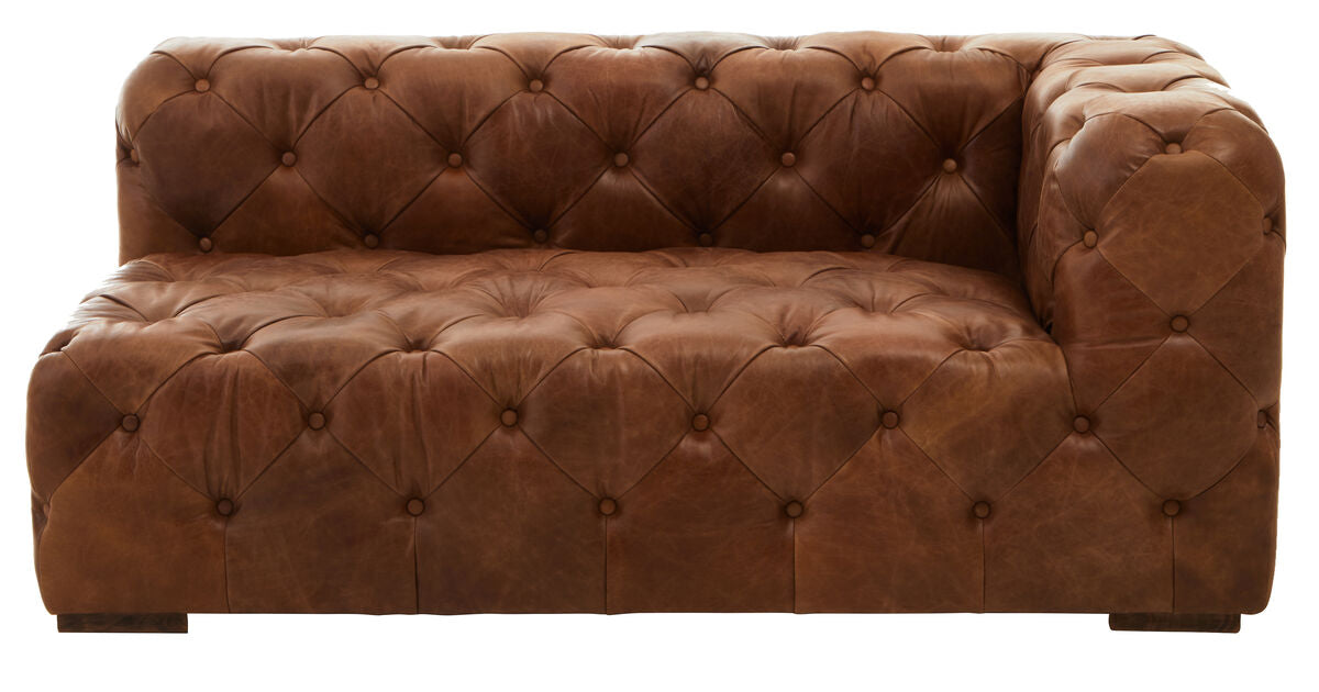 Brown Leather Right Arm Modern Chesterfield Modular Sofa, Hoxton