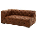 Brown Leather Left Arm Modern Chesterfield Sofa, Hoxton