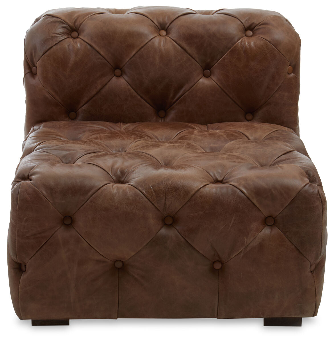 Brown Leather Modern Chesterfield Modular Sofa Chair, Hoxton