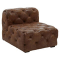 Brown Leather Modern Chesterfield Modular Sofa Chair, Hoxton