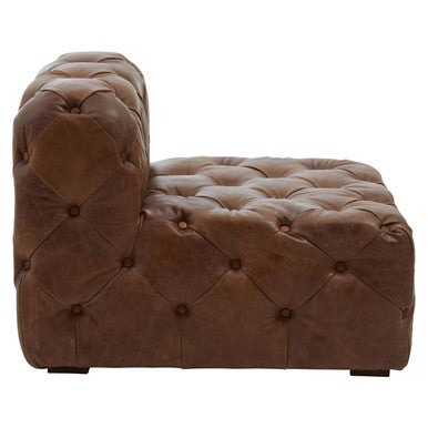Brown Leather Modern Chesterfield Modular Sofa Chair, Hoxton