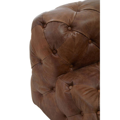 Brown Leather Modern Chesterfield Modular Sofa Chair, Hoxton