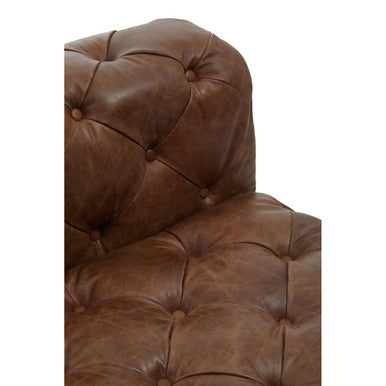 Brown Leather Modern Chesterfield Modular Sofa Chair, Hoxton