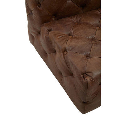 Brown Leather Modern Chesterfield Modular Sofa Chair, Hoxton