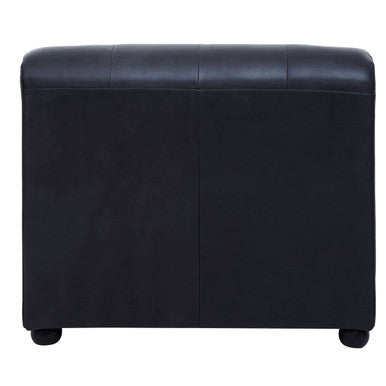 Right Arm Antique Black Leather Modular Sofa, King