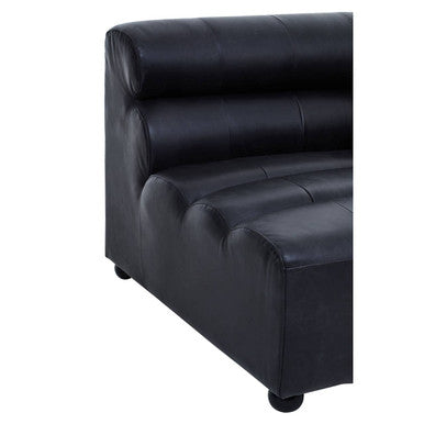 Right Arm Antique Black Leather Modular Sofa, King