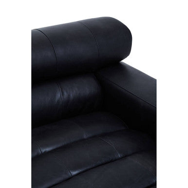 King Antique Black Right Arm Leather Modular Chaise Sofa