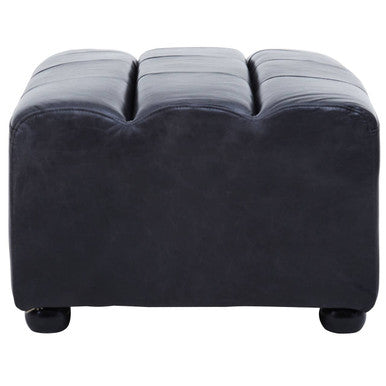 Antique Black Leather Modular Ottoman, King