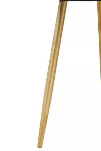 Set Of 2 Natural Shagreen Leather Round Top Side Tables With Gold Legs, Cadio