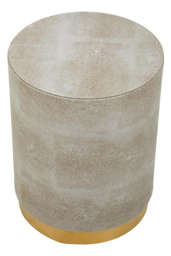 Cadio Shagreen Round Steel Natural Stool