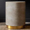 Cadio Shagreen Round Steel Natural Stool